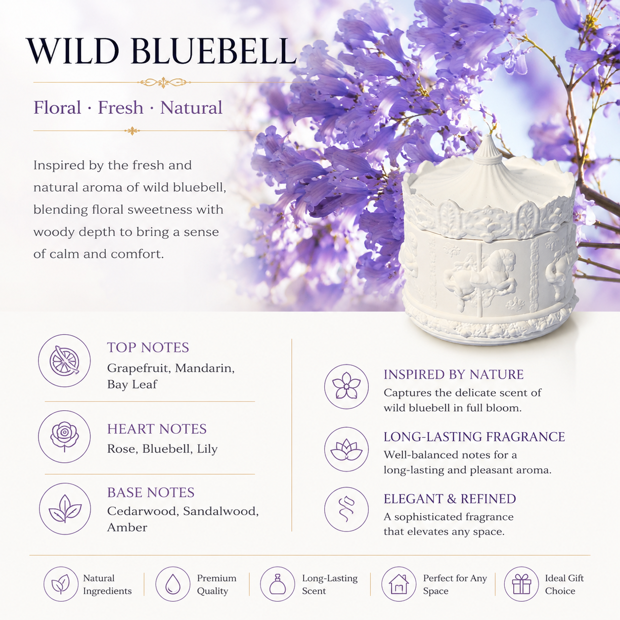 Carousel Scented Candle | Romantic Aromatherapy | 4 Fragrances | Creative Holiday Gift